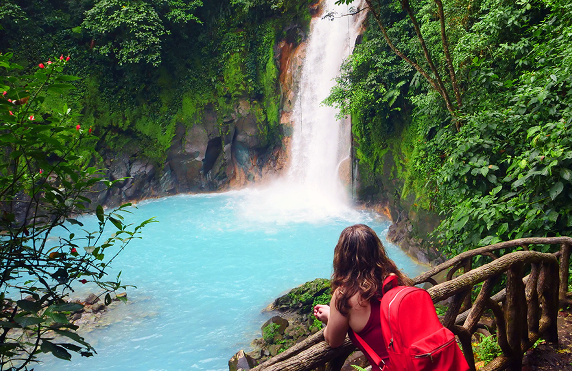 Girl Waterfall Costa Rica