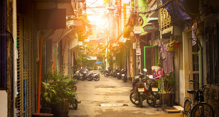 Krigshistorie og storbyliv i Ho Chi Minh, Vietnam