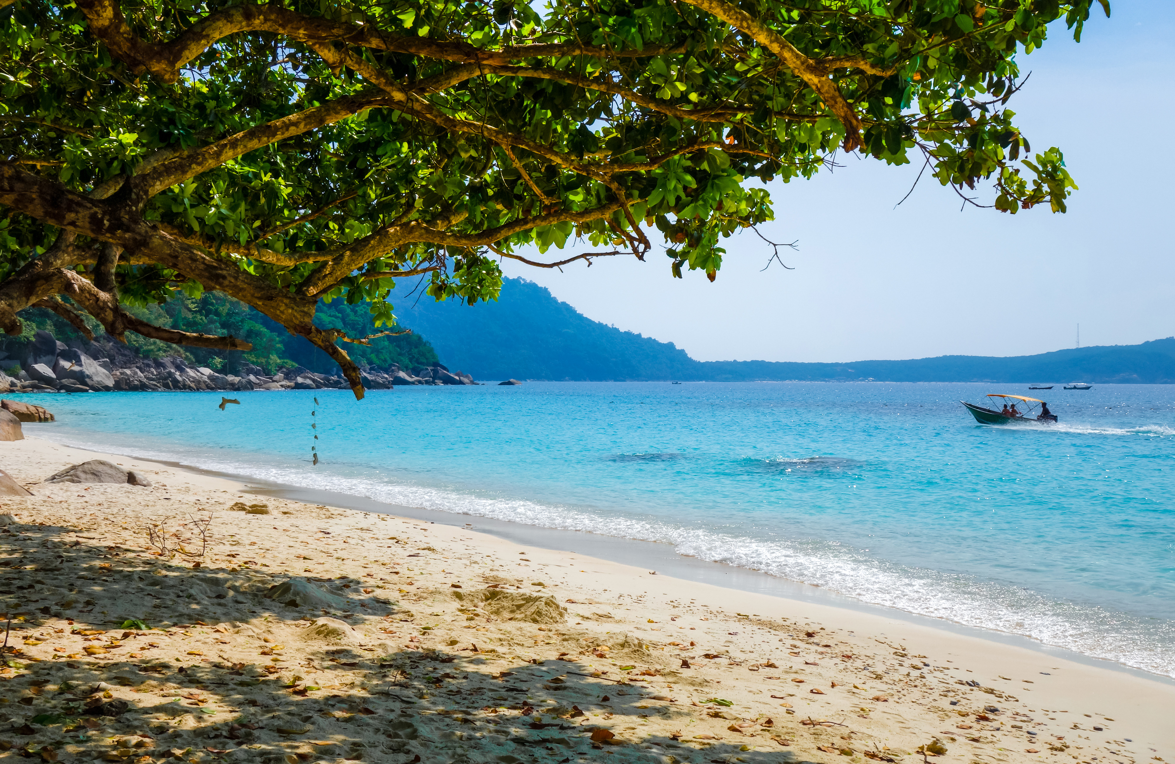 En strand på Perhentian Islands. Foto.