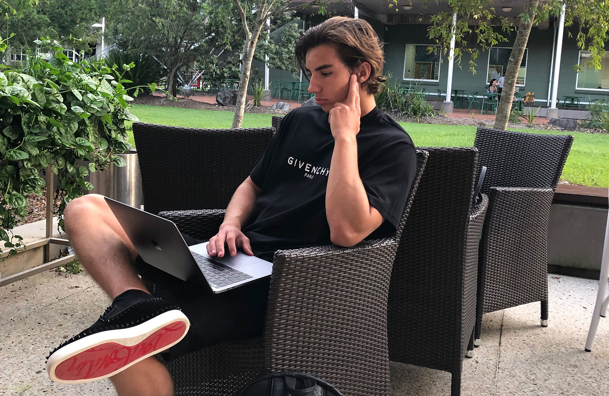 Oliver studying at the campus of the sunshine coast
