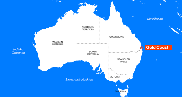 Australien Gold Coast Map Sv