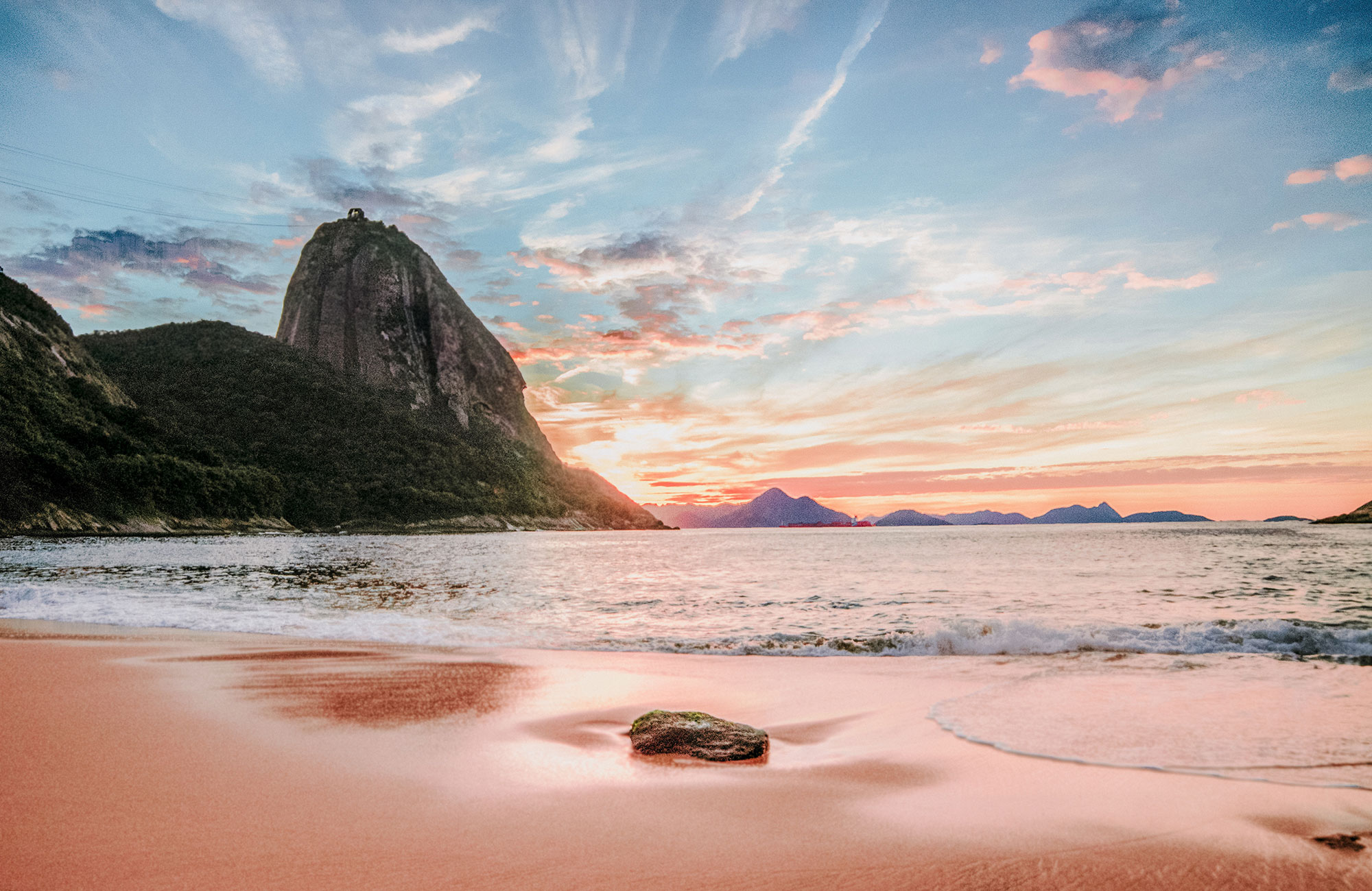 Brazil Rio De Janeiro Urca Beach Sugarloaf View