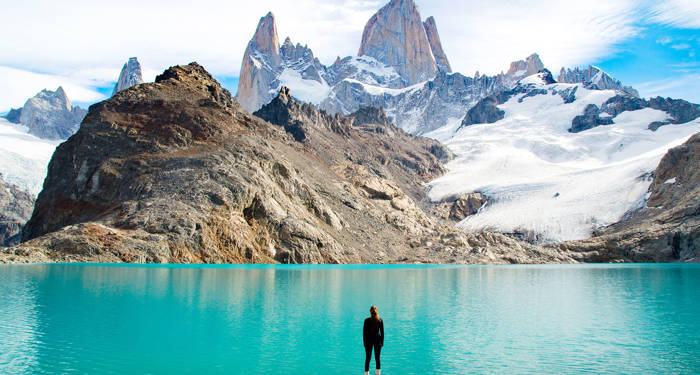 utsikt over monte fitz roy i den chilenske delen av patagonia