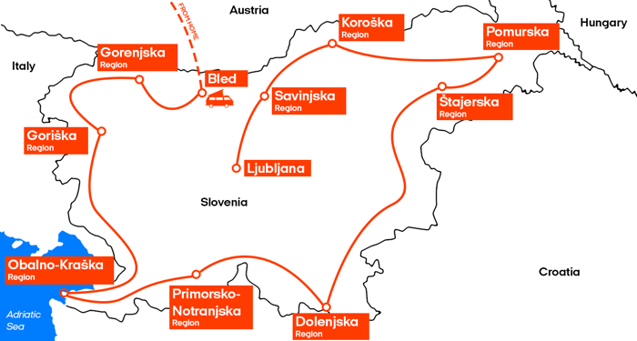 Road Trip - Winding road trip in Slovenia