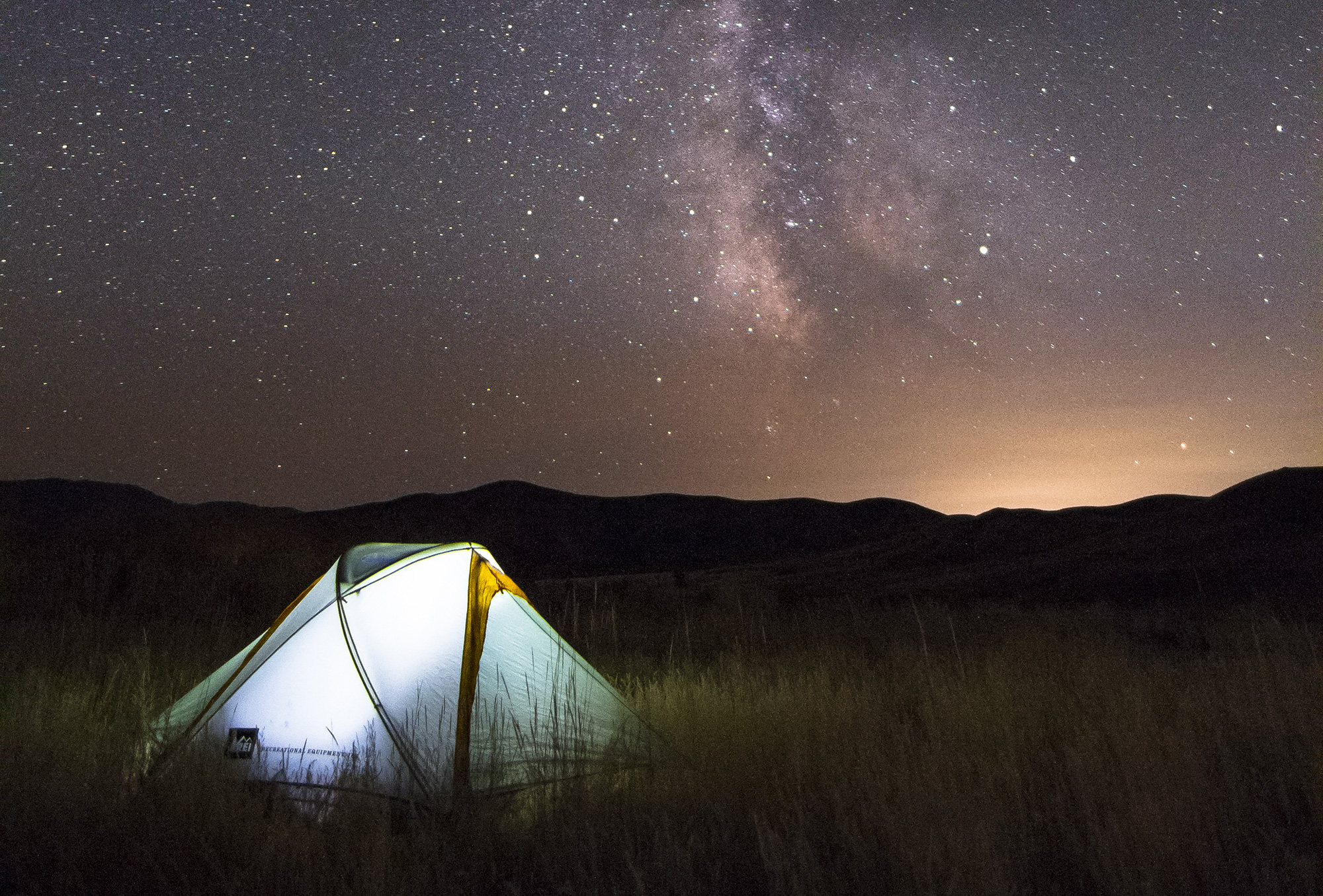 Yellowstone Camping Under Stars
