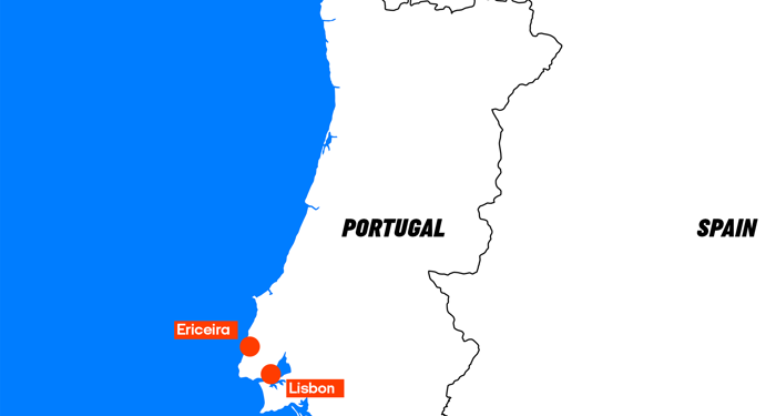 Kart over rundreisen i portugal