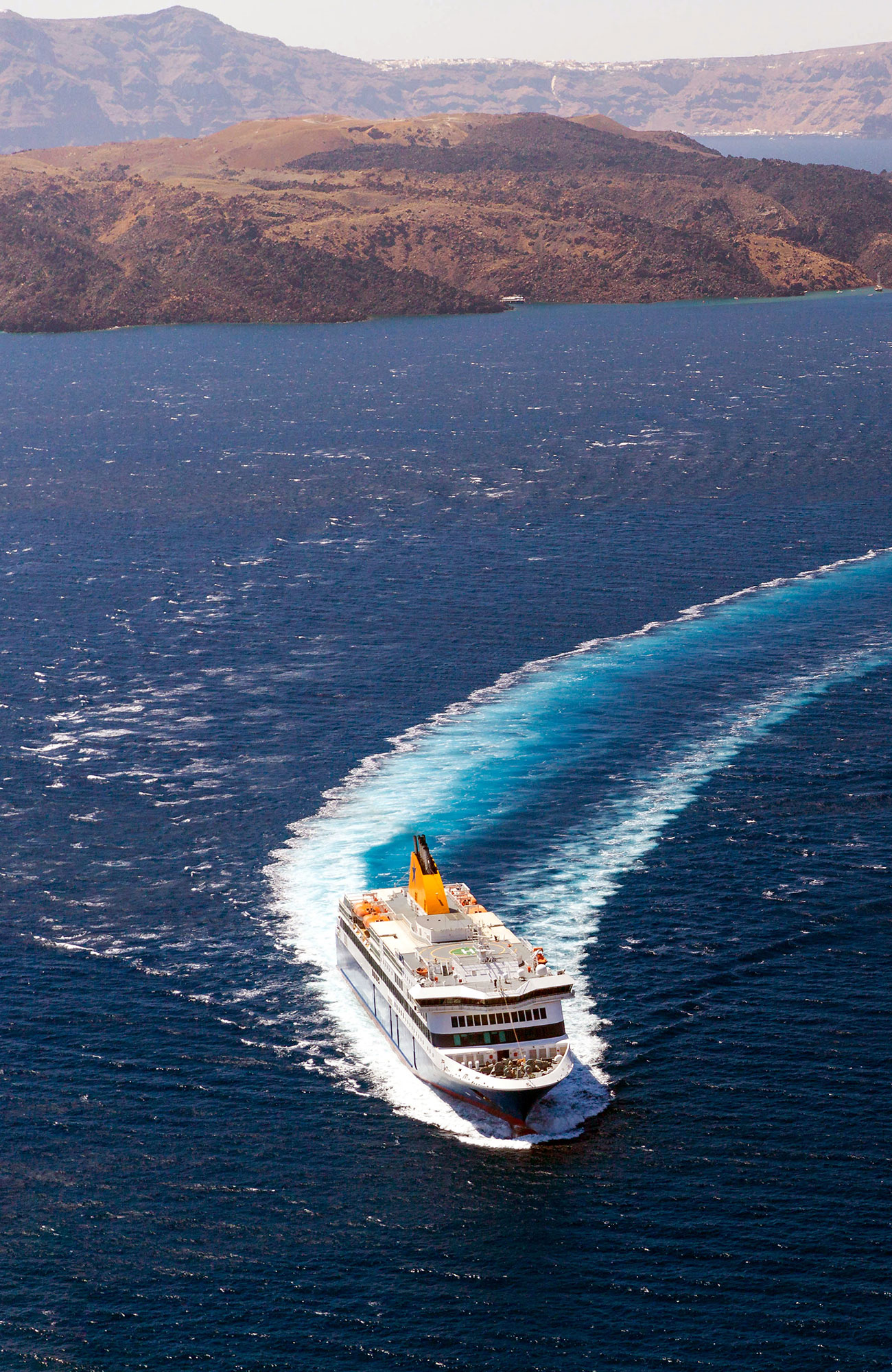 Greece Ferry Sailing Near Islands