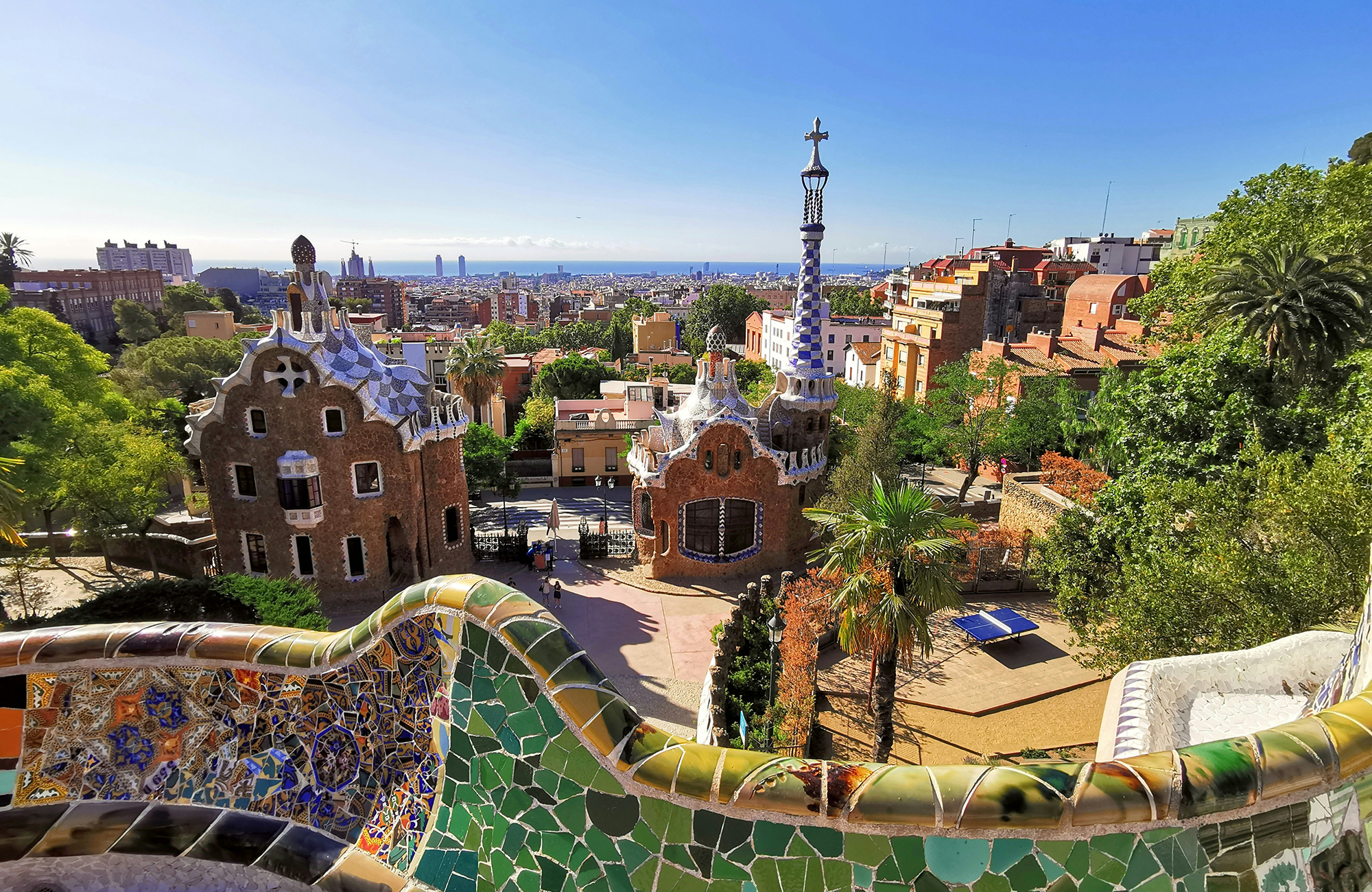 Barcelona Spain Gaudi View Over City