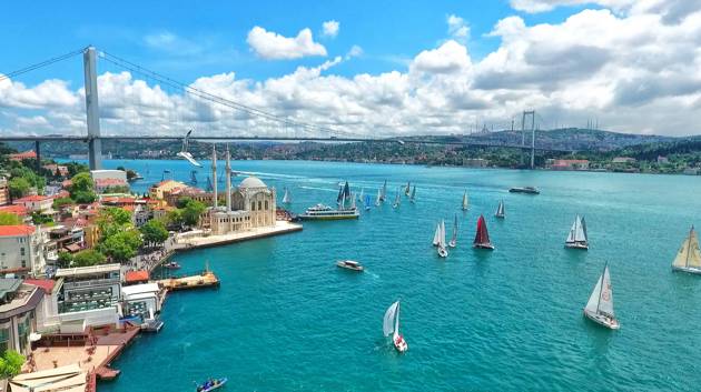 Turkey Istanbul Harbour Bosphorus Bridge