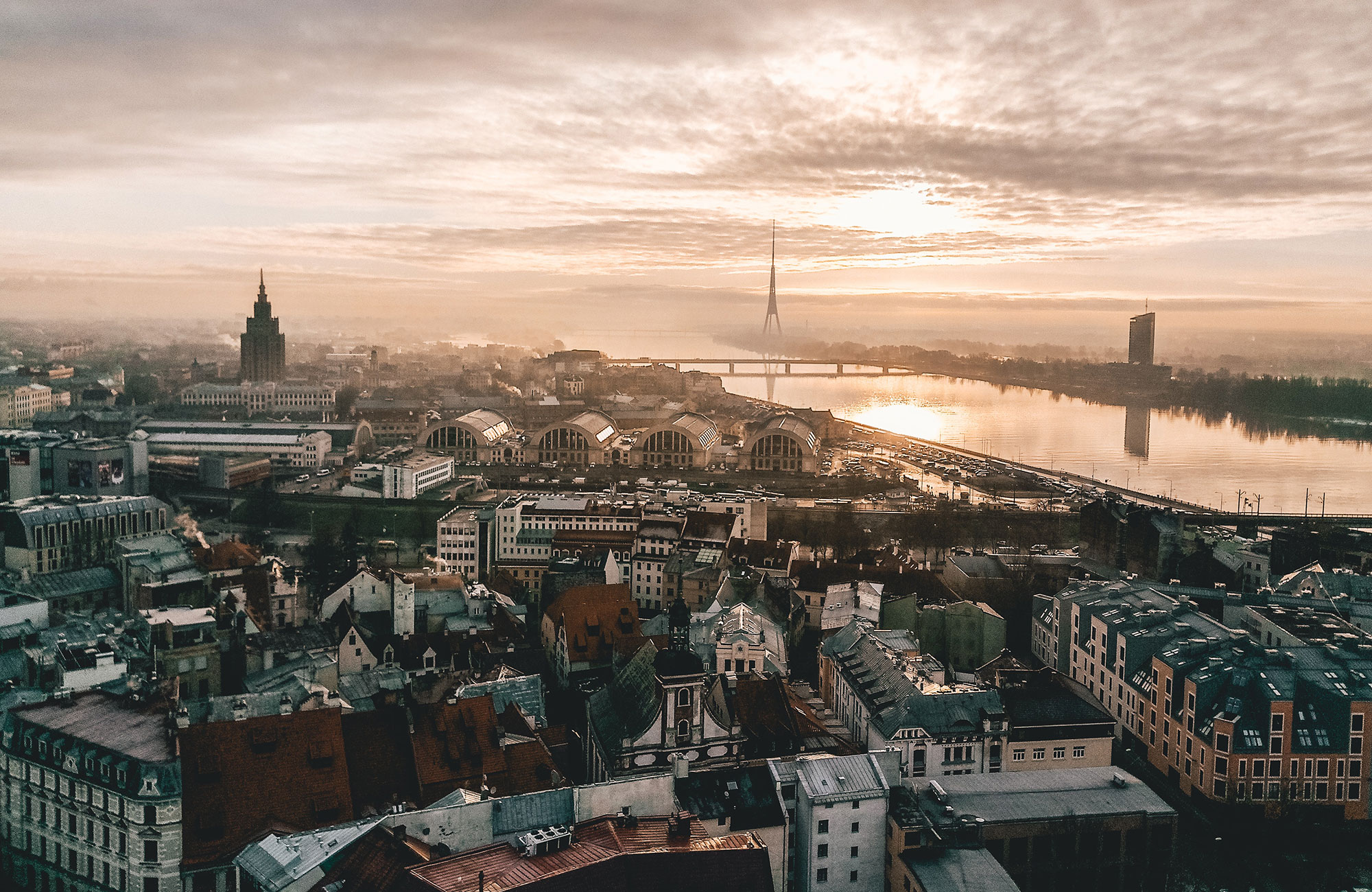 Latvia Riga View Over City